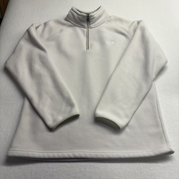 THE NORTH FACE Half-Zip Fleece Jacket XL Waffle Weave Embroidered - Picture 1 of 6